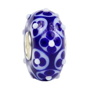 Delft Blue Flower Dots Dark - Ogerbeads Glas